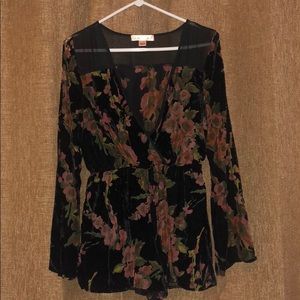 Velour Floral Romper